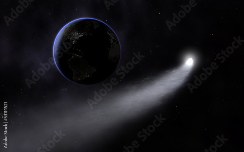 Fototapeta Naklejka Na Ścianę i Meble -  comet approach the earth