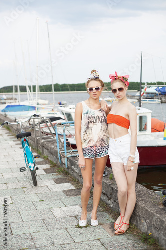 sexy women on a pier