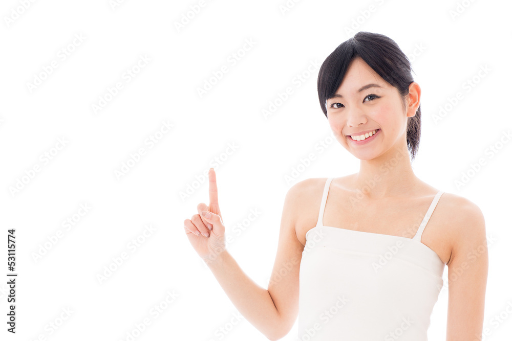 attractive asian woman showing attractive asian woman showing