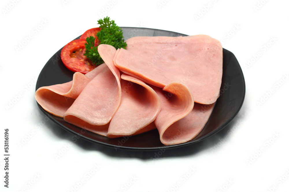Ham on a plate Ham on a plate