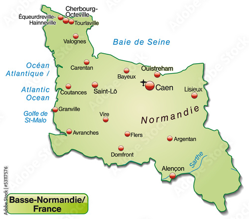 Inselkarte der Region Basse-Normandie