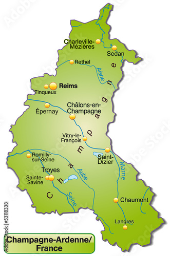 Inselkarte von Champagne-Ardenne