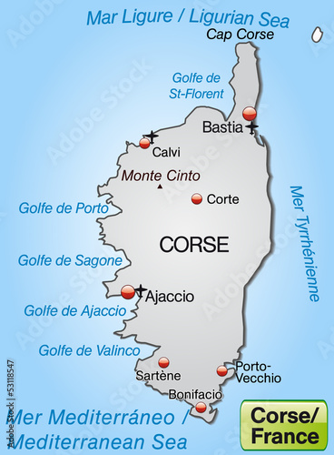 Landkarte von Korsika