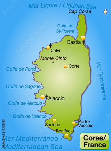 Landkarte von Korsika