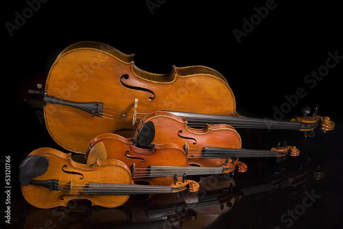 Tableau sur toile Deux violons, alto et violoncelle