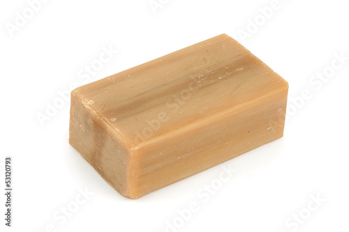 piece of soap on white background