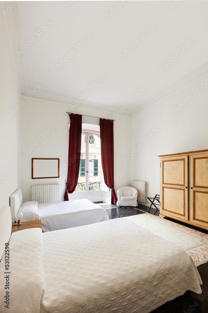 Fototapeta premium beautiful hotel in historic building, double room