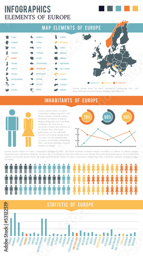 Infographics Elements Europe