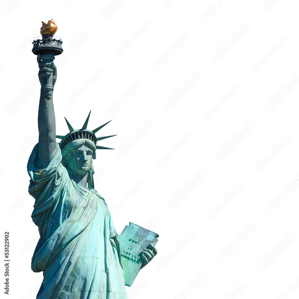 Fototapeta premium Freiheitsstatue (freigestellt vor weiß)