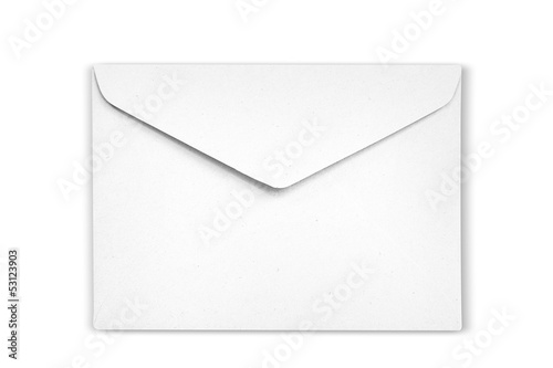 White Envelope on white background