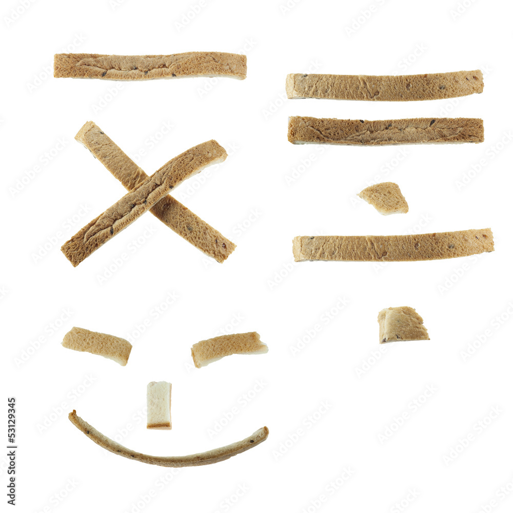Bread math and smiling face