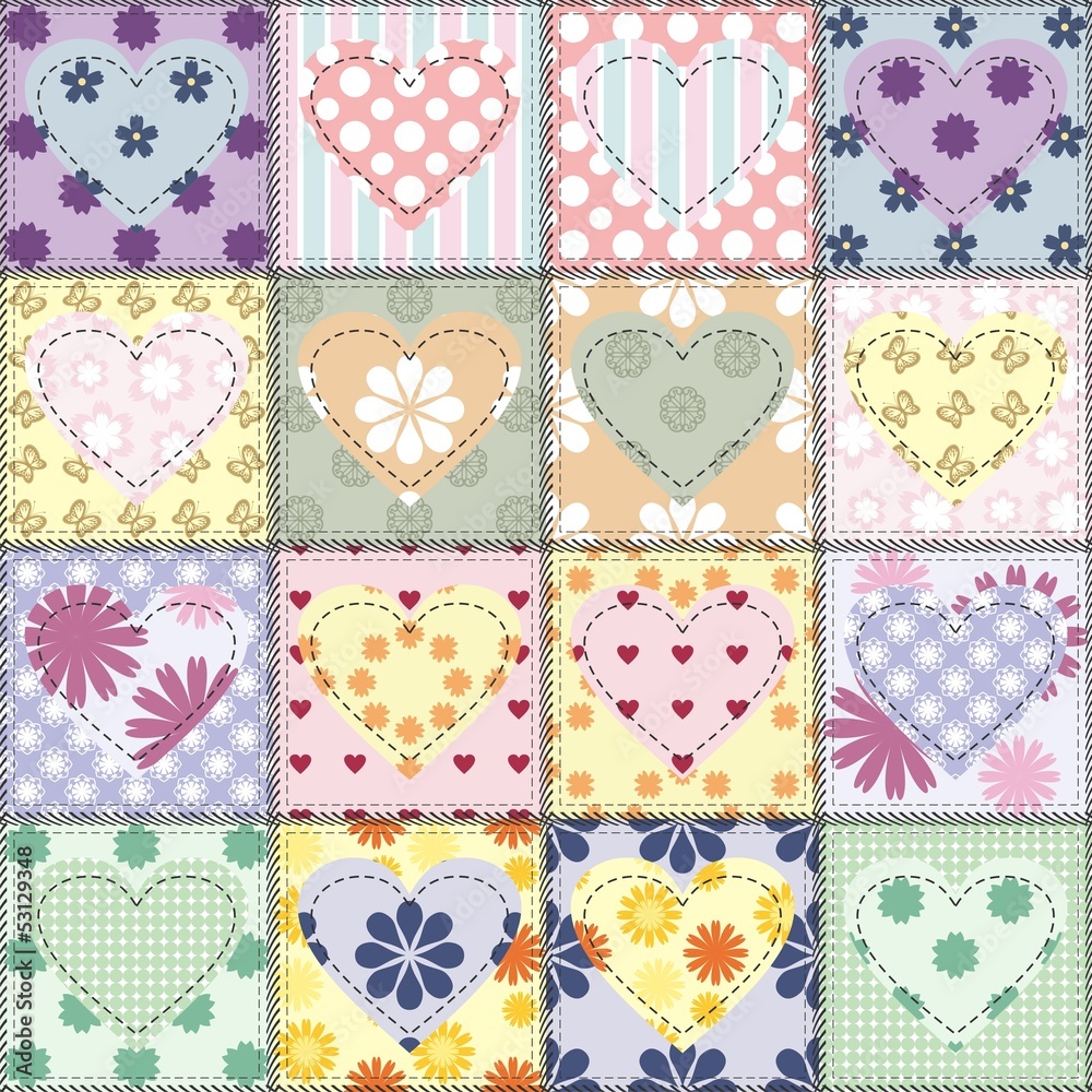 patchwork background with different patterns
