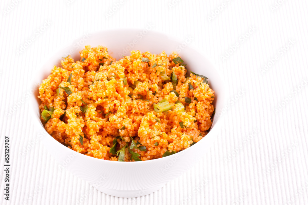 Kisir, Bulgur salad with tomato paste, parsley and onion Kisir, Bulgur salad with tomato paste, parsley and onion