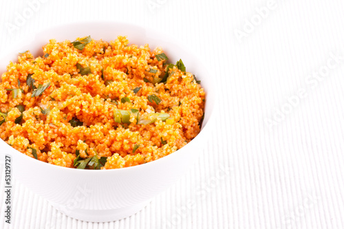 Kisir, Bulgur salad with tomato paste, parsley and onion 