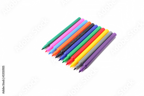 Colorful pen isolated on white background