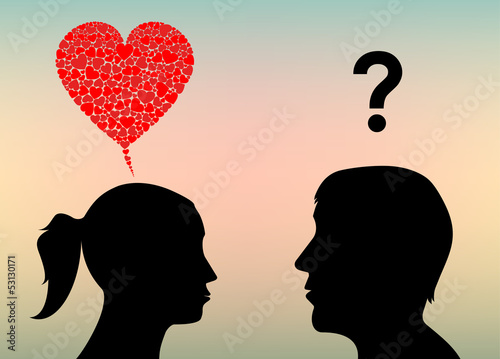 Abstract silhouettes women and men love