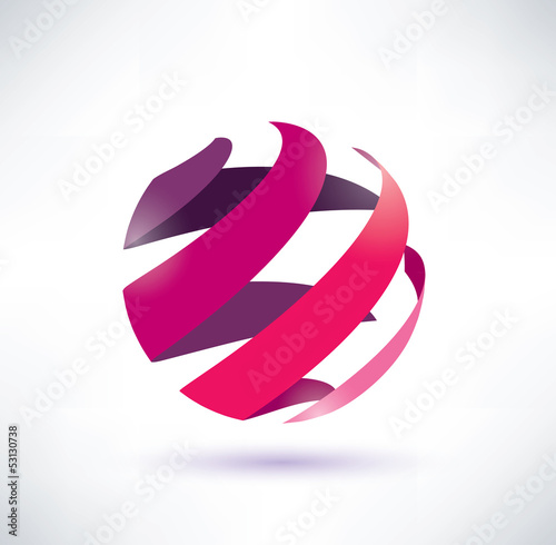 abstract red globe icon, energy concept