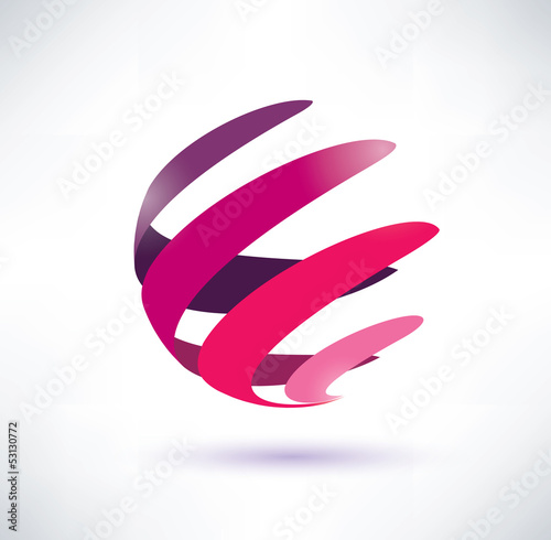 abstract red globe icon
