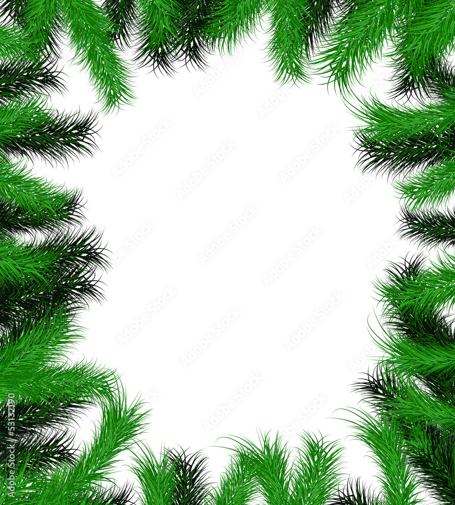 Frame from Christmas tree branch Frame from Christmas tree branch