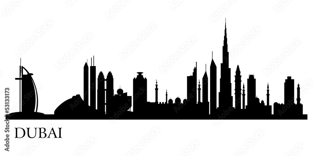 Dubai city silhouette