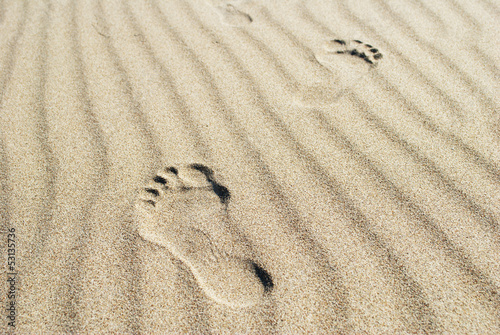 footprints on the sand
