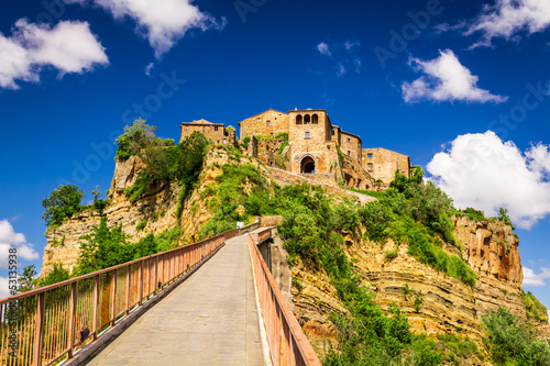 View of the city Bagnoregio on the hill, Tuscany