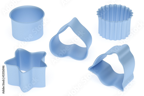 Set of blue color baking form