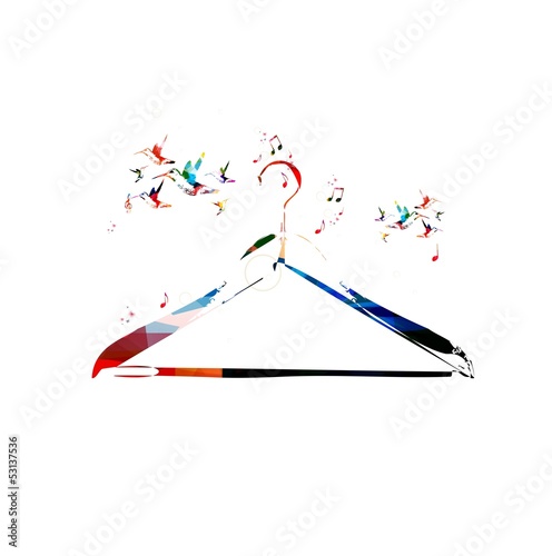 Colorful vector hanger background with hummingbirds