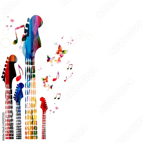 Colorful music instruments background