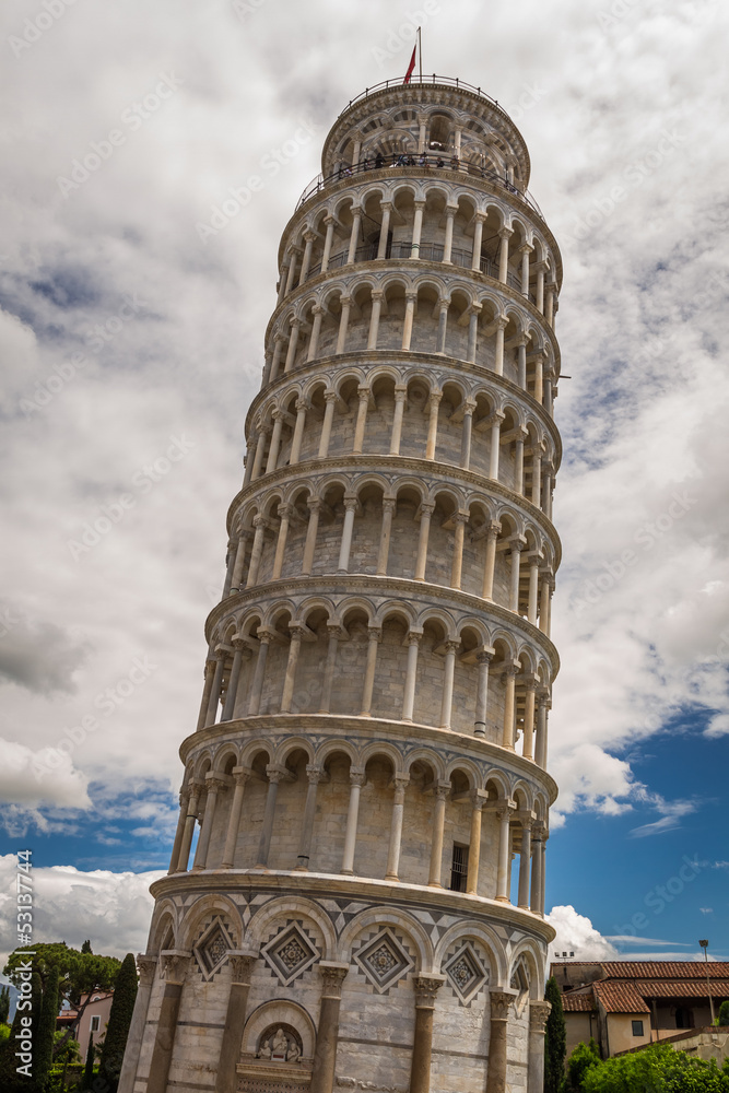 Leaning Tower of Pisa in summer