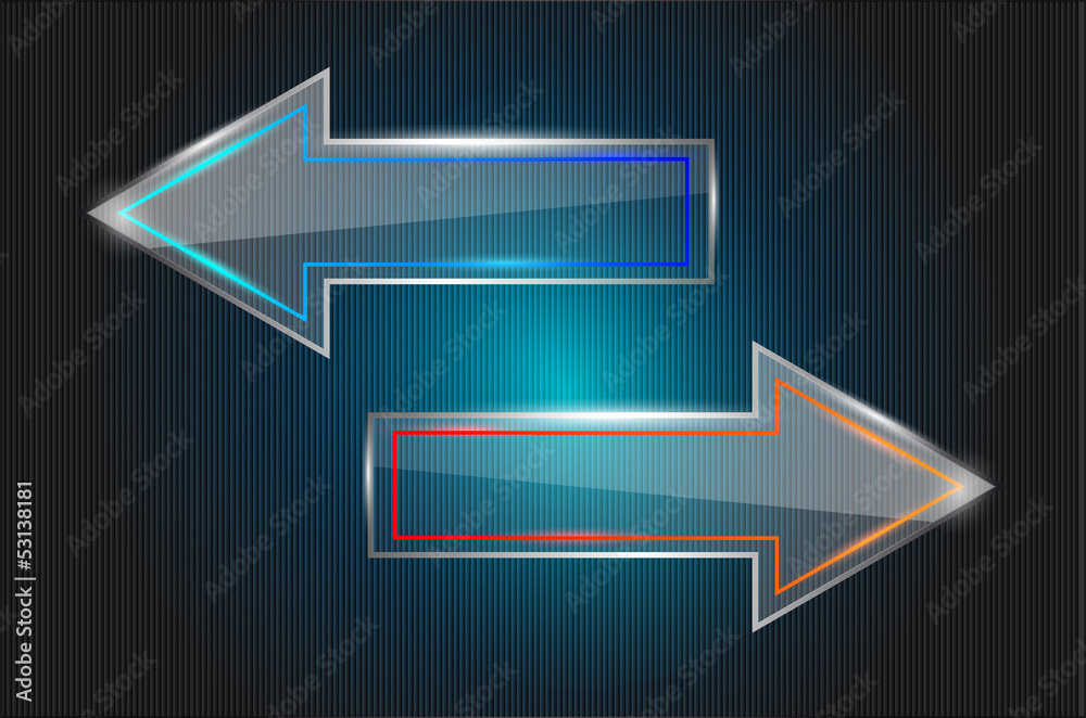 Vector glass arrows Vector glass arrows