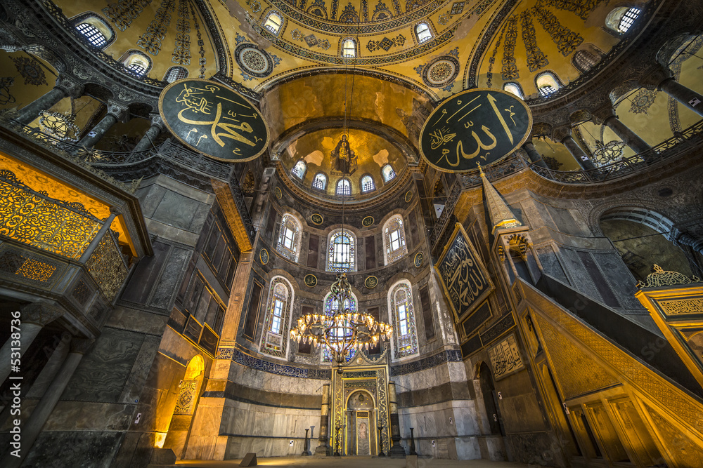 Interior view of Haghia Sophia, Istanbul, Turkey