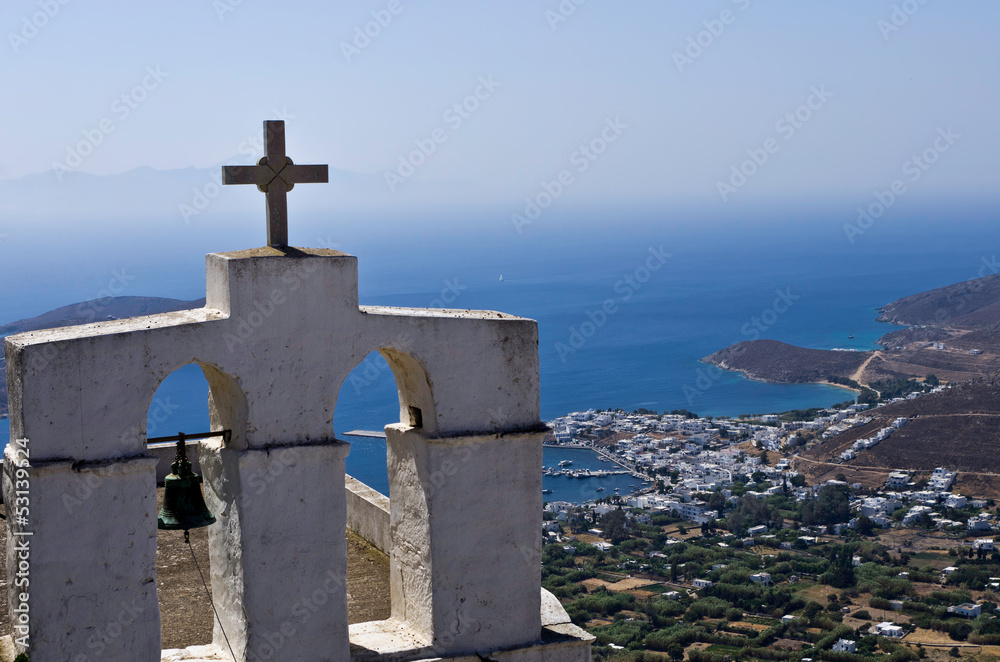 View from top of a hill, Cyclades, Greece View from top of a hill, Cyclades, Greece