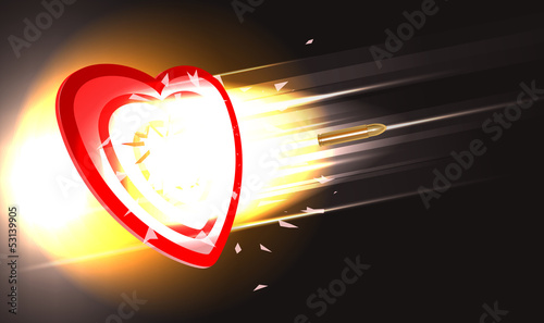 bullet through heart
