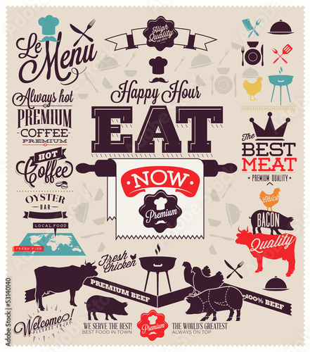 Vintage restaurant elements