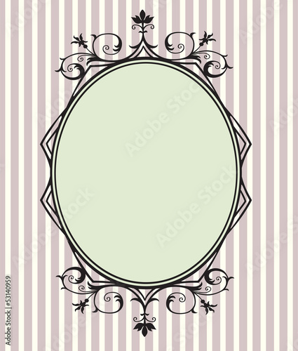 Black Floral Frame with copy space, Vertical shape