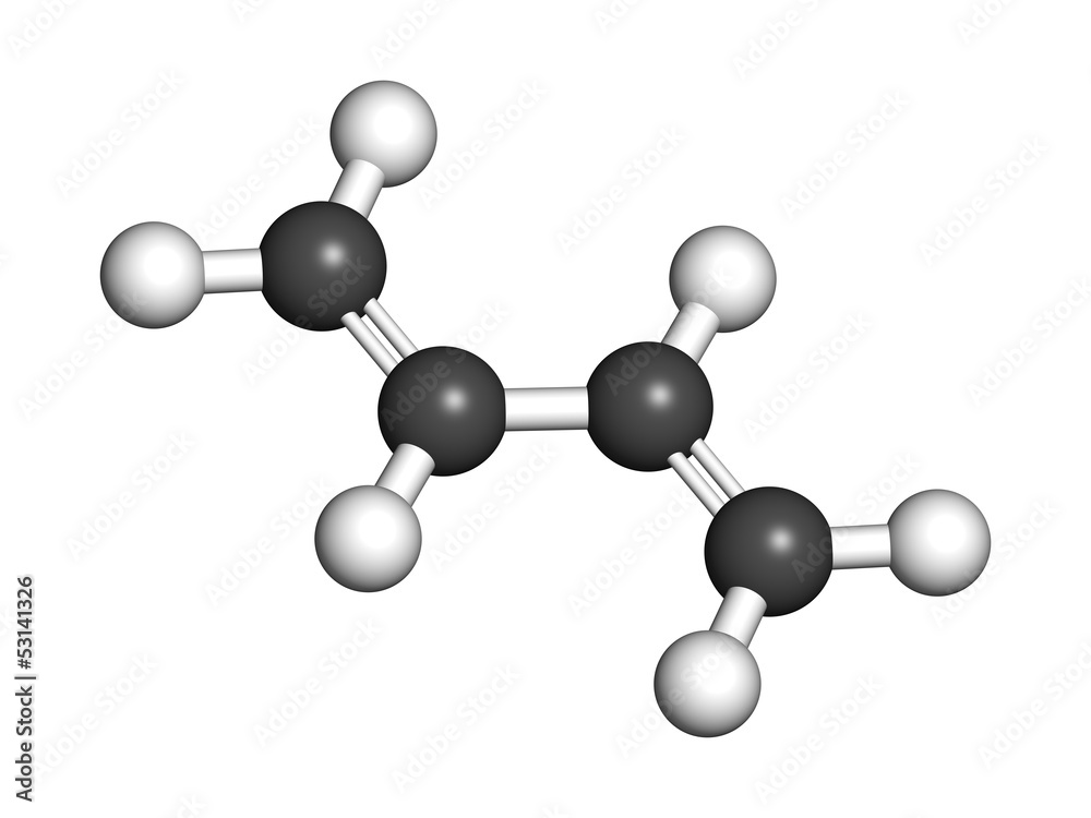 Obraz premium Butadiene (1,3-butadiene), the building block of ABS plastic and