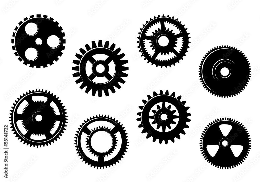 Set of gears and pinions Set of gears and pinions