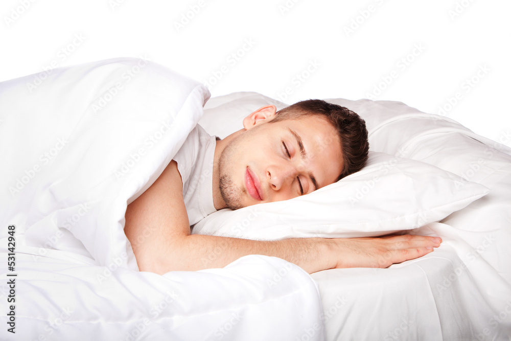 Asleep and dreaming man
