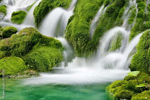 Natural spring waterfall