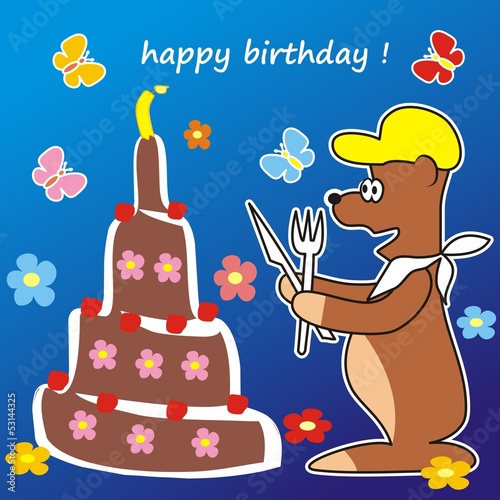 bear and cake