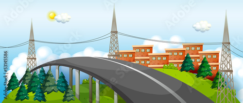 A curve road in the city