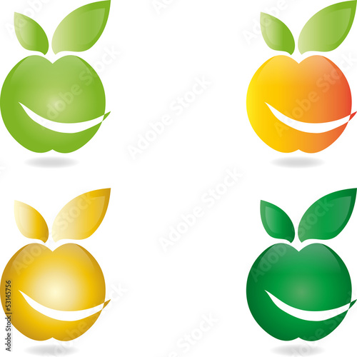Apfel, Lächeln, Essen, apple smiley, Logo