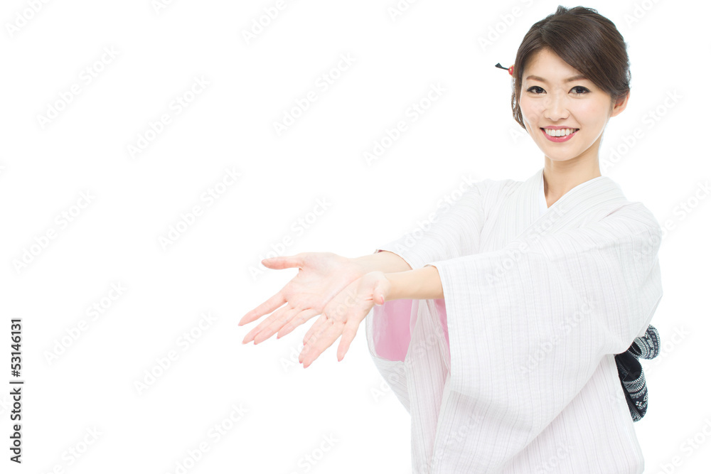 Beautiful young woman wearing japanese traditional kimono Beautiful young woman wearing japanese traditional kimono