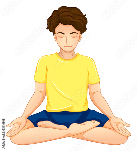 A guy performing yoga