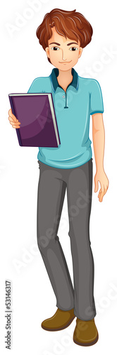 A man holding a book
