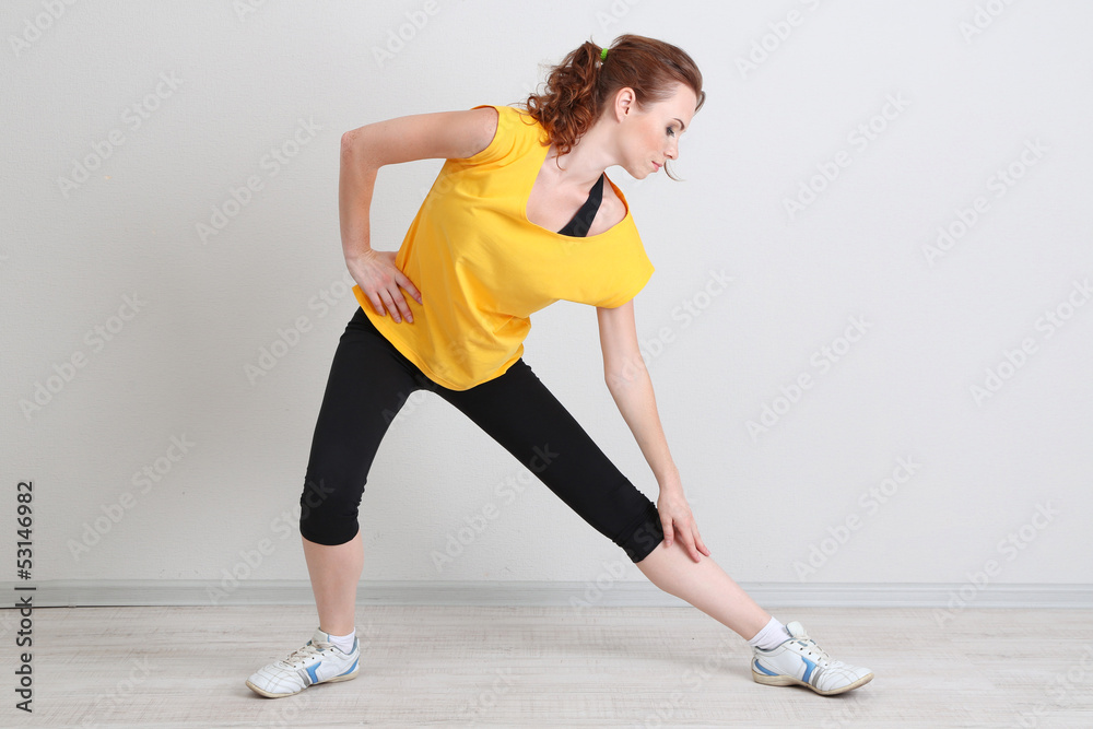 Portrait of beautiful young woman exercises Portrait of beautiful young woman exercises