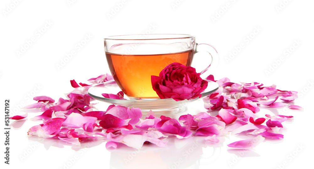 Rose tea isolated on white Rose tea isolated on white