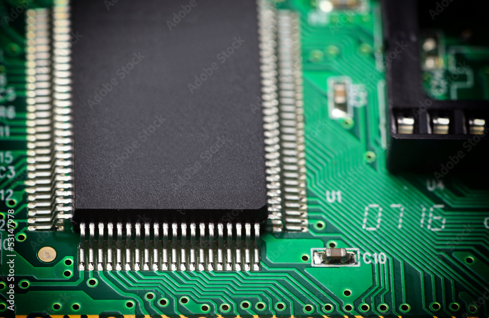 Printed Circuit Board with electrical components Printed Circuit Board with electrical components