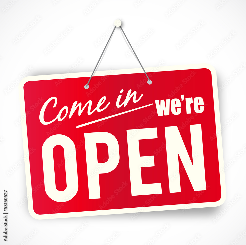 "We're open" sign - obrazy, fototapety, plakaty 